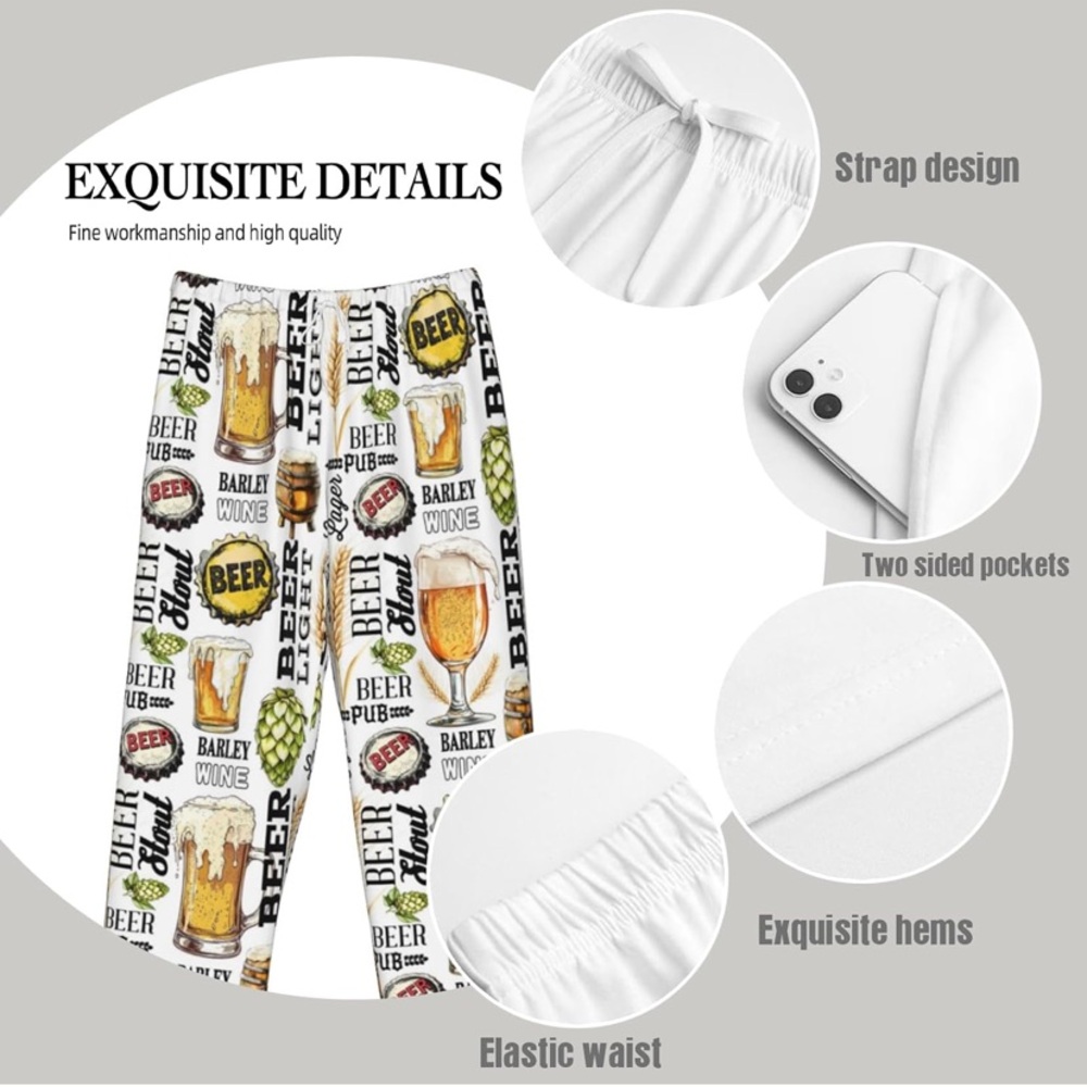 NWT No Label Size S Mens Beverage Pajama Pants - Picture 4 of 7